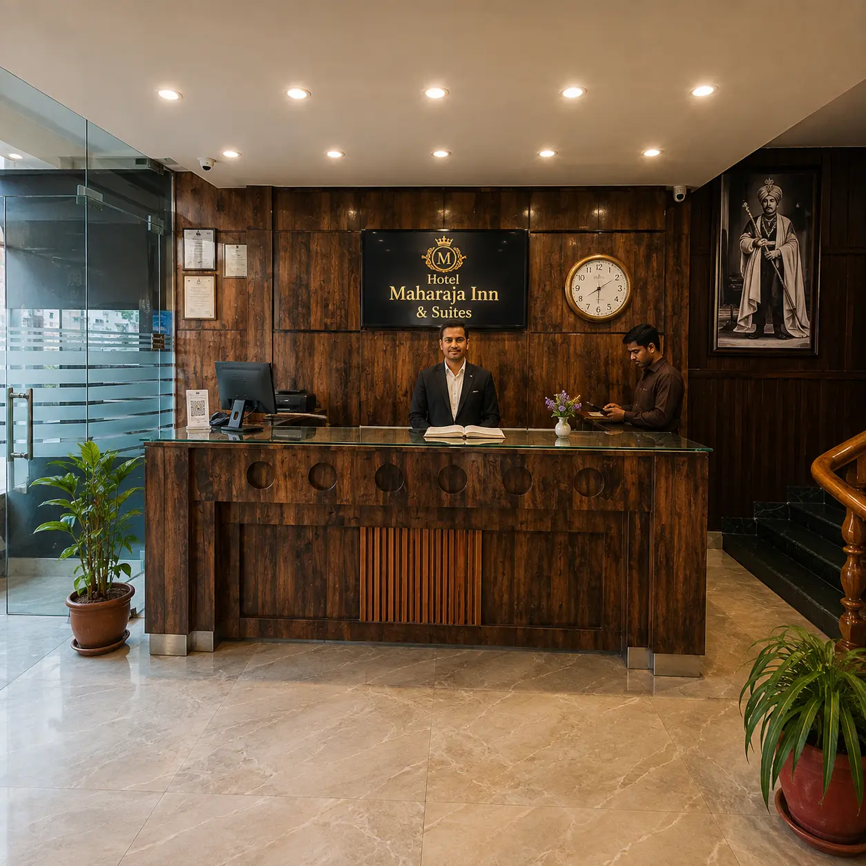 Reception of Hotel Maharaja Inn Katra with courteous staff